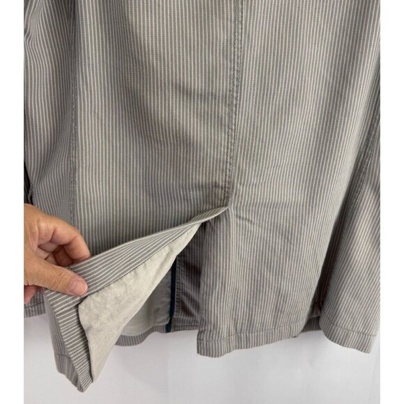 DKNY Mens Sport Coat M Gray White Striped Casual Cotton Unstructured Blazer - Picture 5 of 13